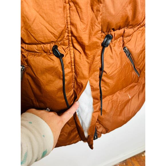 MACKAGE Brown Nylon Puffer Long Sleeve Freya Puffer Jacket Size Small REPAIRED - Picture 8 of 16